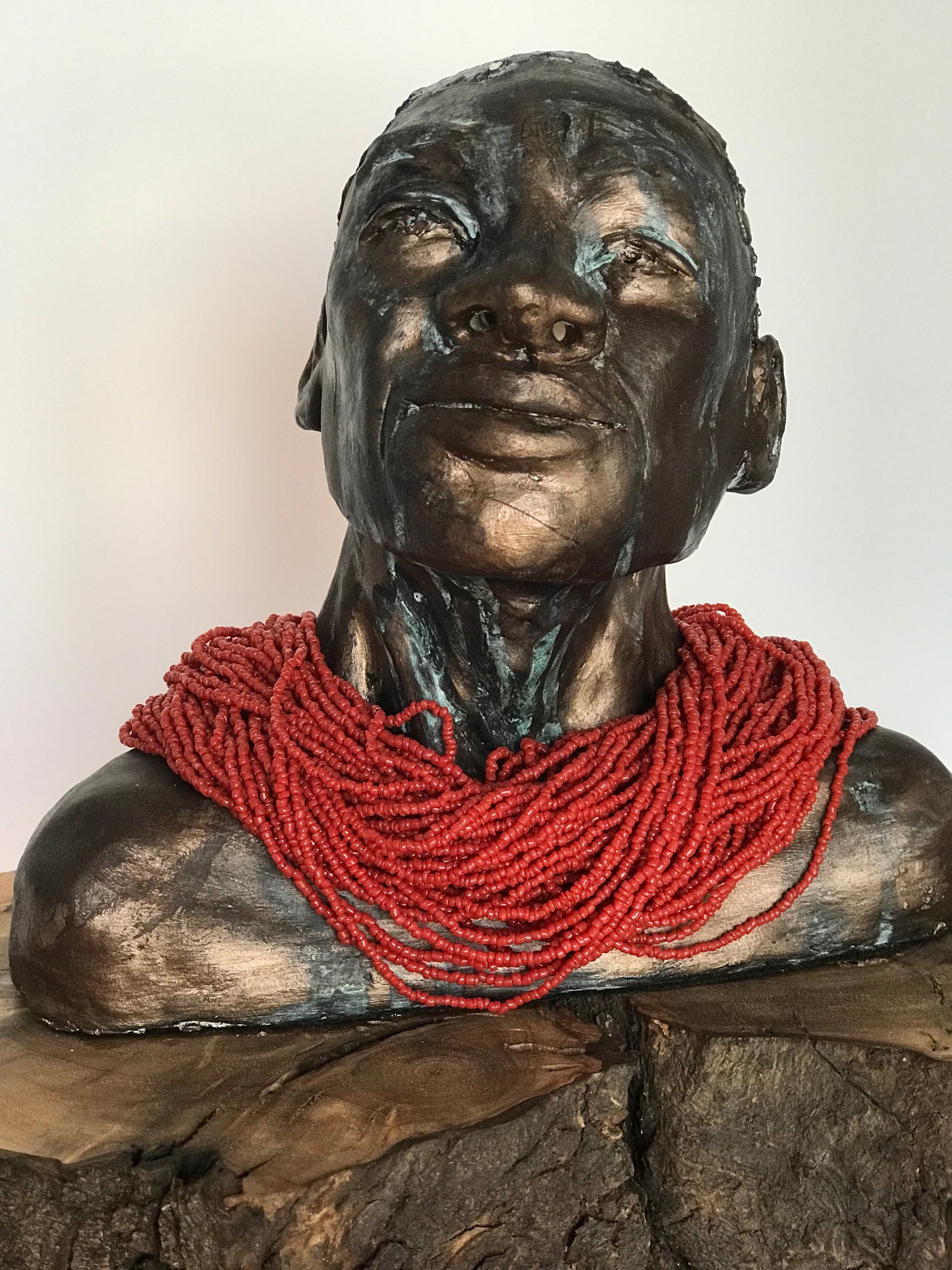 Contemporary Clay Figure Sculpture "Distant Sounds"