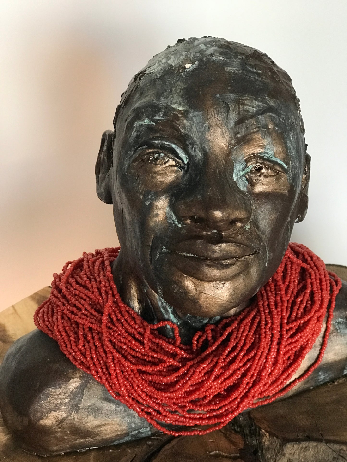 Contemporary Clay Figure Sculpture "Distant Sounds"