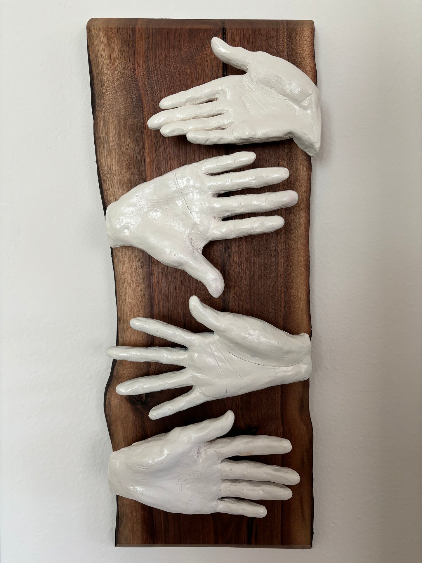 Wall Mounted Clay Sculpture "Hand Signals"