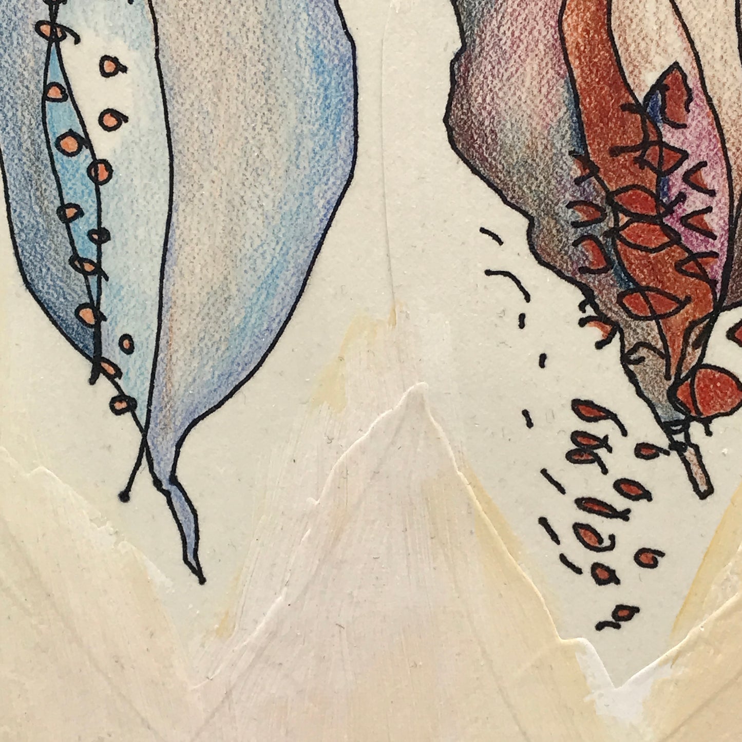 Abstract Mixed Media Painting - Seed Pods Ascending