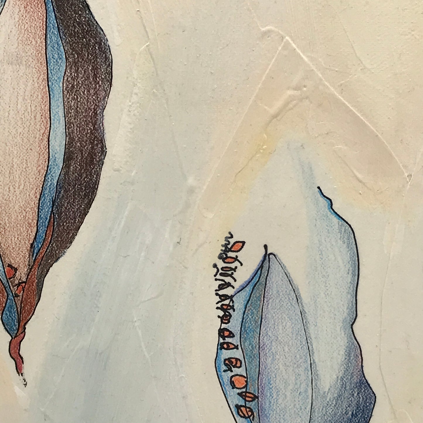 Abstract Mixed Media Painting - Seed Pods Ascending