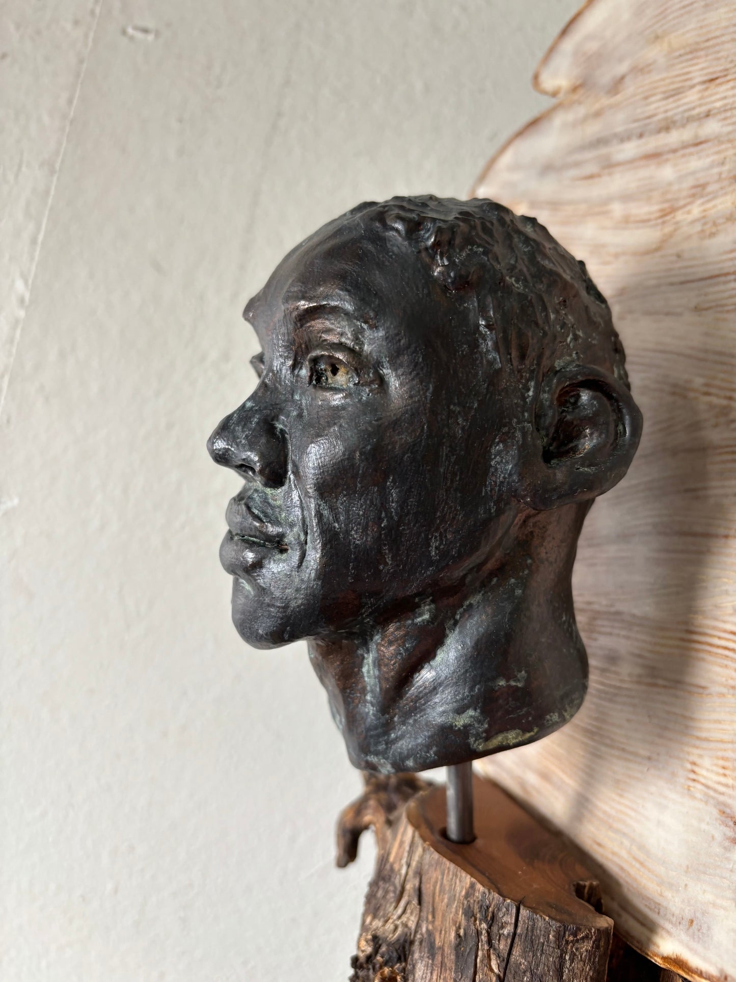 Contemporary Clay Figure Sculpture "See Me"