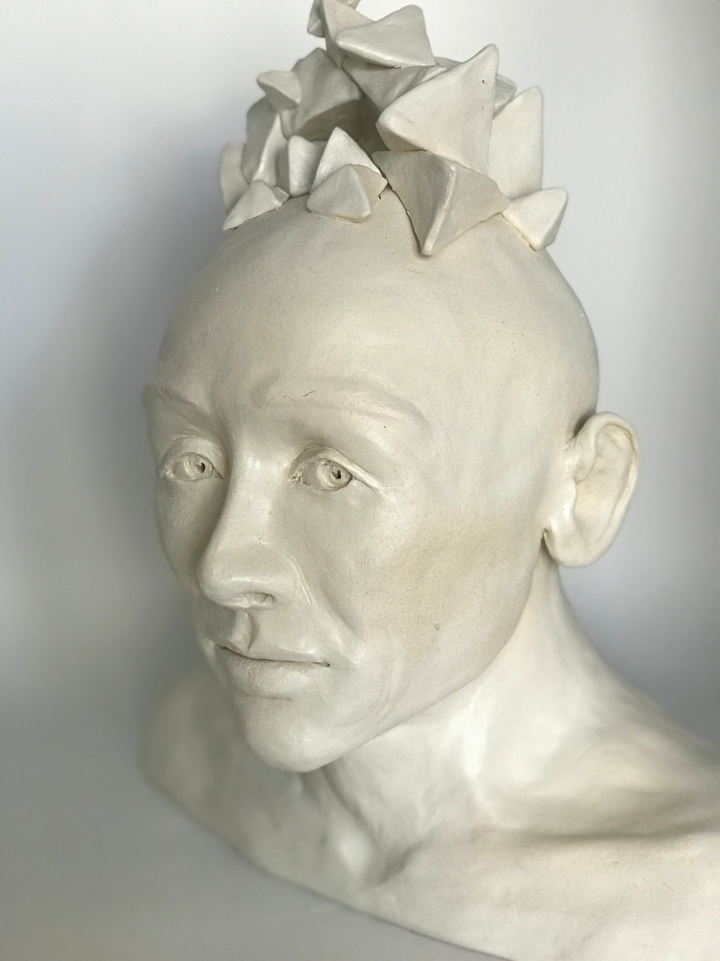 Contemporary Clay Figure Sculpture "The Pythagorean Theorem Takes Shape"