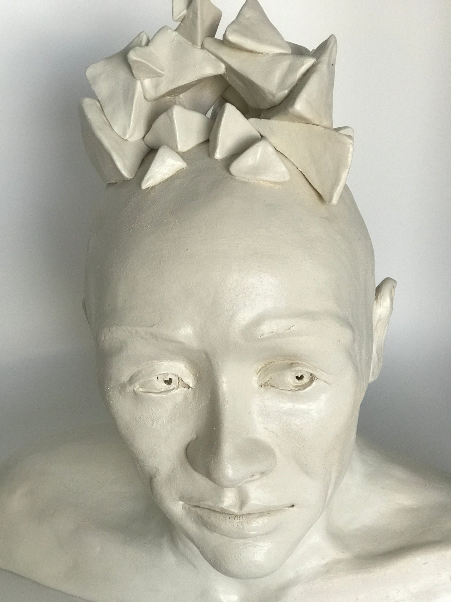 Contemporary Clay Figure Sculpture "The Pythagorean Theorem Takes Shape"
