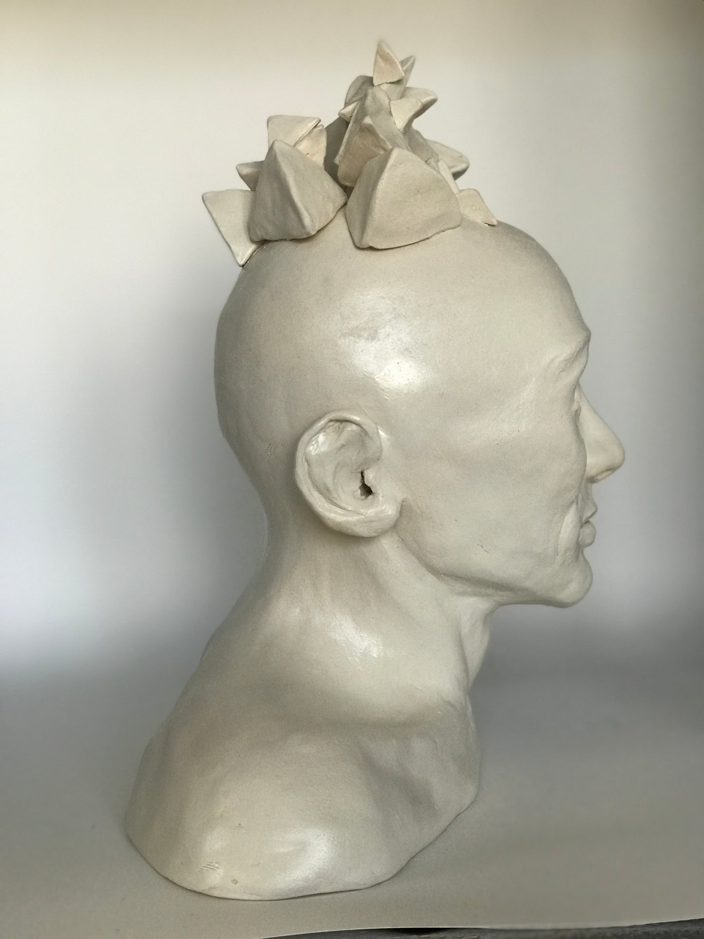 Contemporary Clay Figure Sculpture "The Pythagorean Theorem Takes Shape"