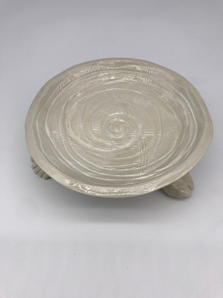 Footed Bowl, white glaze