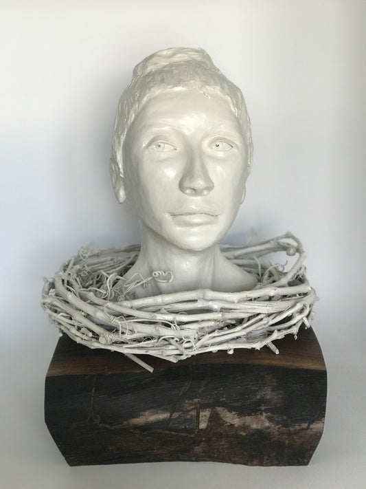 Contemporary Clay Figure Sculpture "A Season for Nesting"