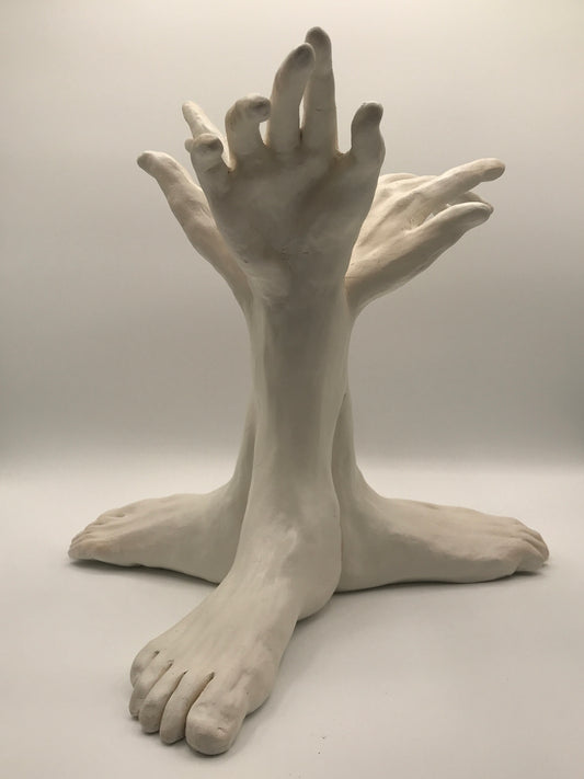 Clay Figure Sculpture "Hello Hello Hello"