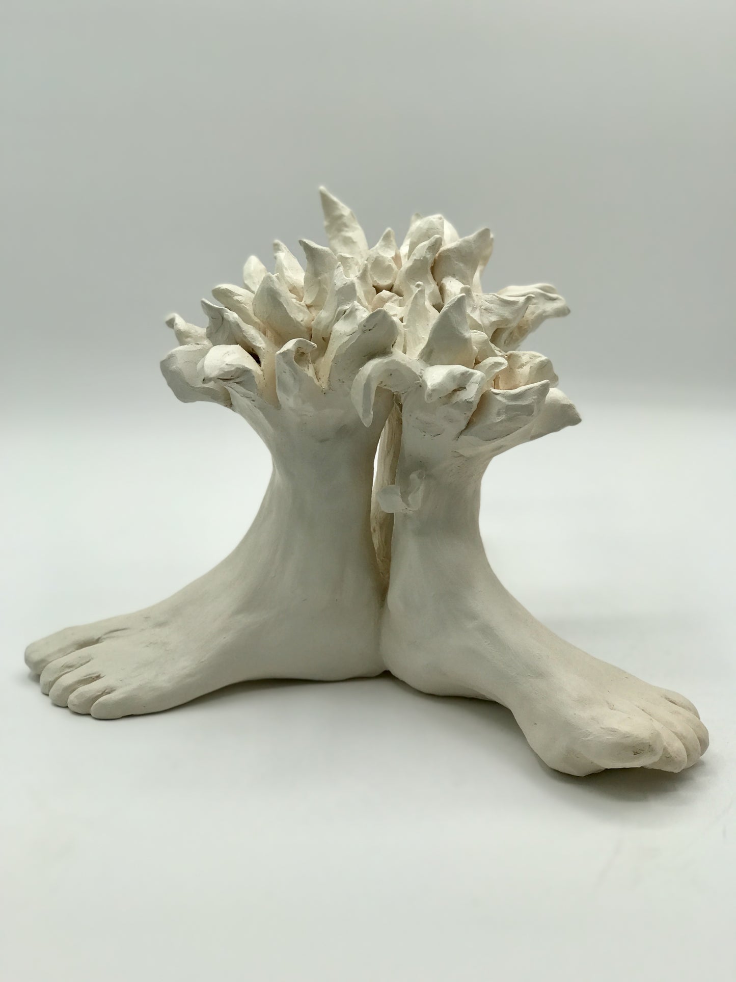 A Forest, Walking - Surreal Clay Sculpture of Feet / Tree