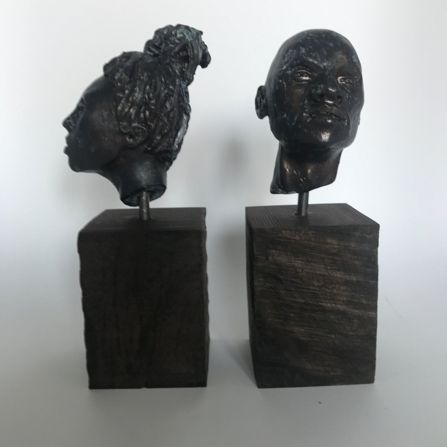 Perseverance: Contemporary Clay Sculpture, Man and Woman Pair