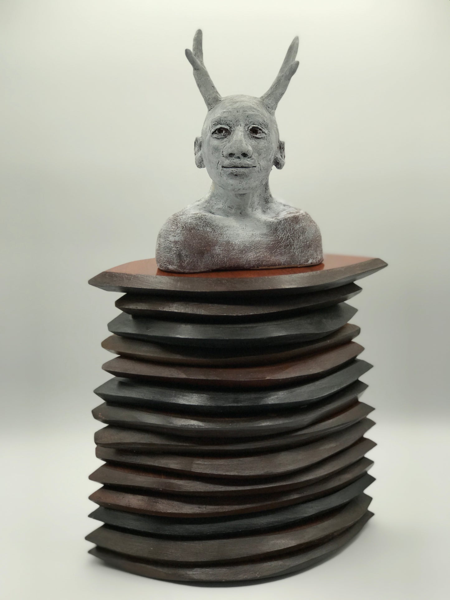 Contemporary Clay Figure Sculpture "Pride"