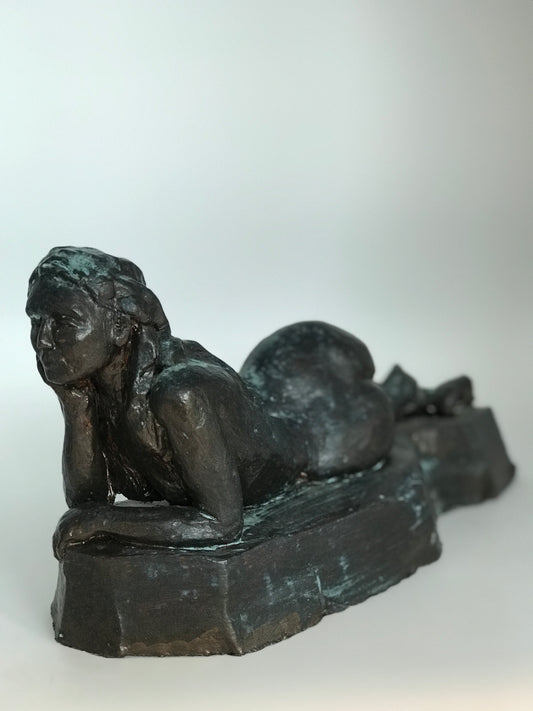 Clay Figure Sculpture "Relaxation"