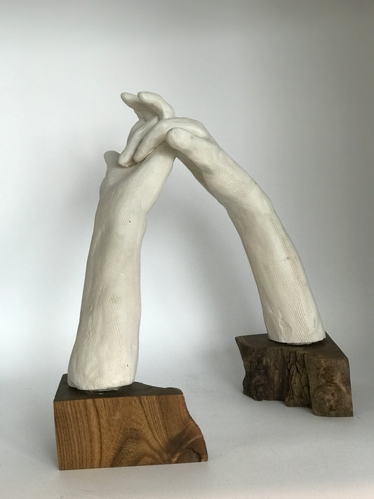 Contemporary Clay Sculpture "Together Apart"