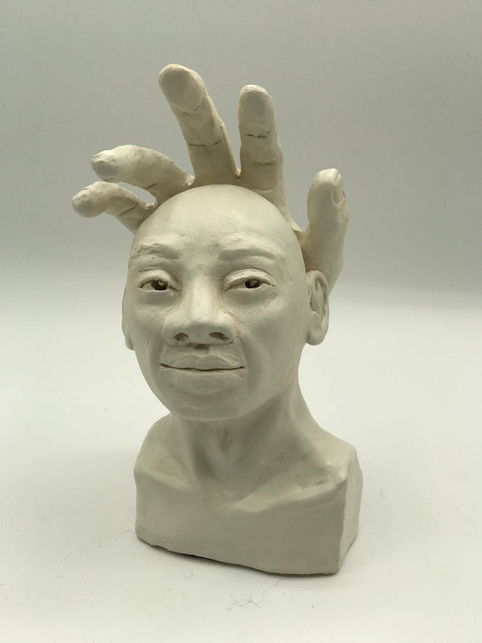 Contemporary Clay Sculpture "Touched"