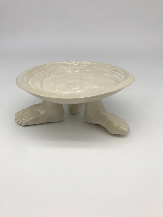 Footed Bowl, white glaze